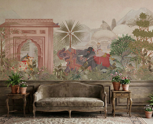 The Maharaja’s Elephant – Royal Indian Mural Wallpaper
