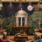 Living Room - Mayur Mahal Nights – Indian Peacock Garden Wall Mural Wallpaper, Custom Size