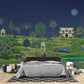 Bedroom - Chandni Bagh – Indian Night Garden Wall Mural Wallpaper, Custom Size