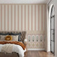 Bedroom with striped wallpaper, Customized wallpaper in India