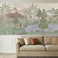 Living Room - Shant Sarovar – Vintage Indian Lake Wall Mural Wallpaper, Custom Size