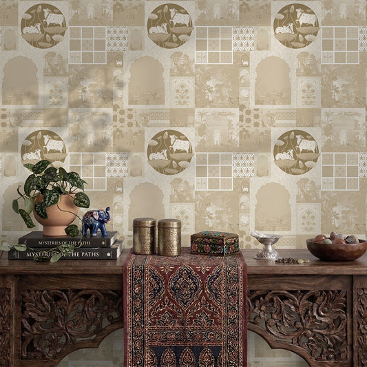 Virasat Seamless: Vintage Indian Heritage Wallpaper