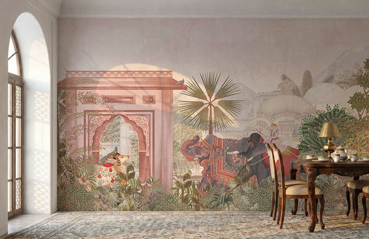 Dining Room - The Maharaja's Elephant – Royal Indian Wall Mural Wallpaper, Custom Size