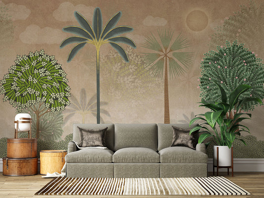 Shahi Vriksha Vatika Indian Pichwai Wall Mural