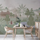 Dining Room - Shant Sarovar – Vintage Indian Lake Wall Mural Wallpaper, Custom Size