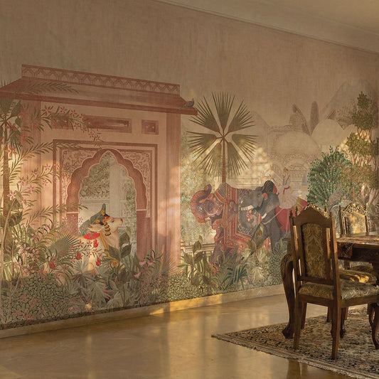 Hallway - The Maharaja's Elephant – Royal Indian Wall Mural Wallpaper, Custom Size