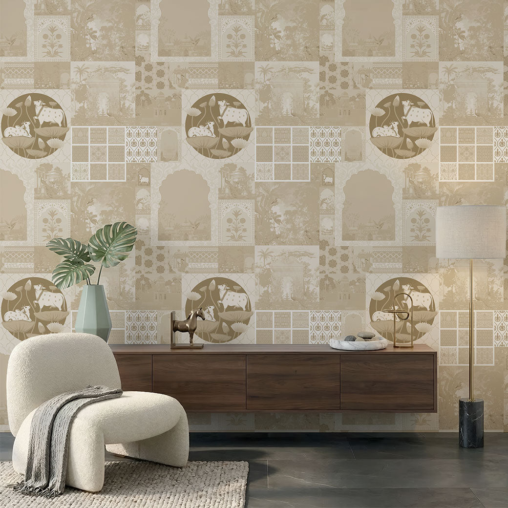 Virasat Seamless: Vintage Indian Heritage Wallpaper