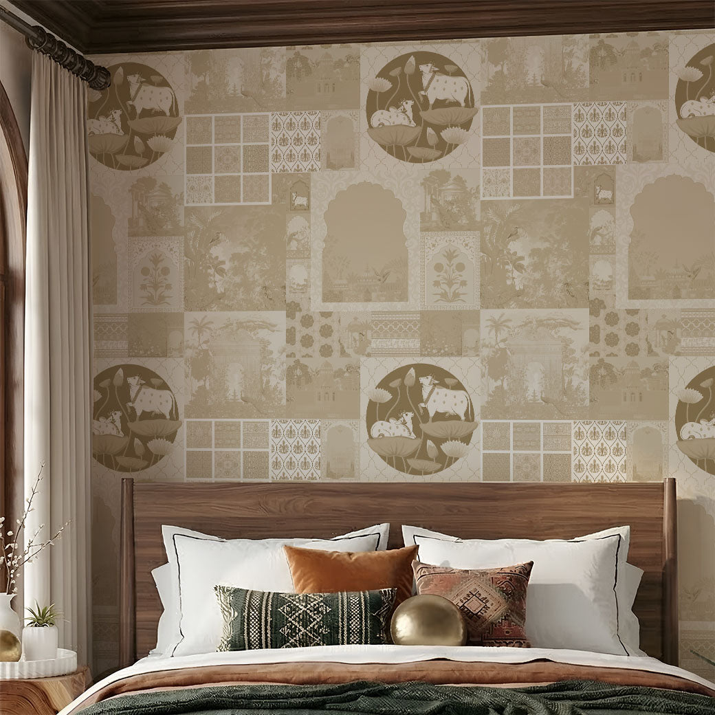 Virasat Seamless: Vintage Indian Heritage Wallpaper