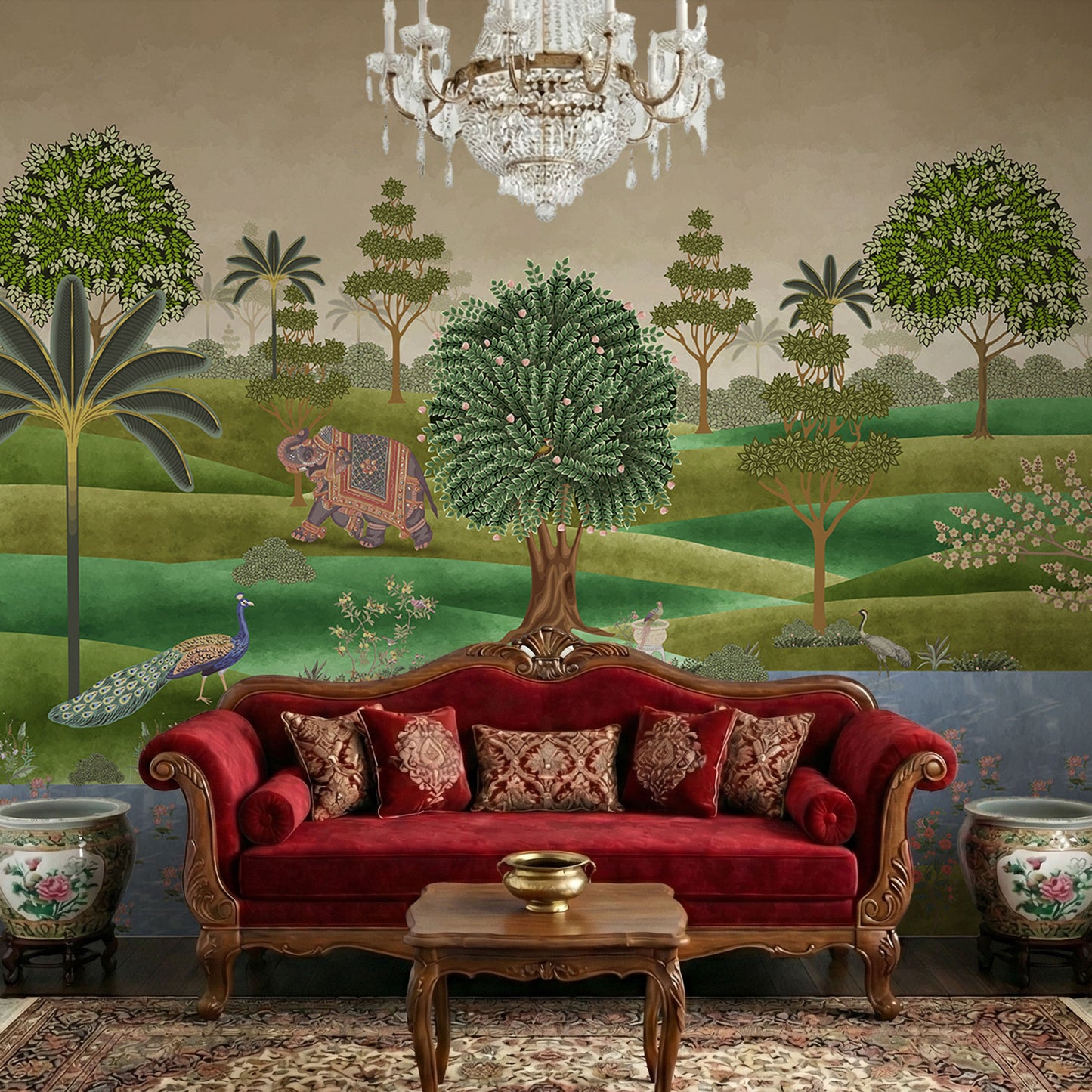 Shahi Hariyali classic Indian Nature Wall Mural Wallpaper