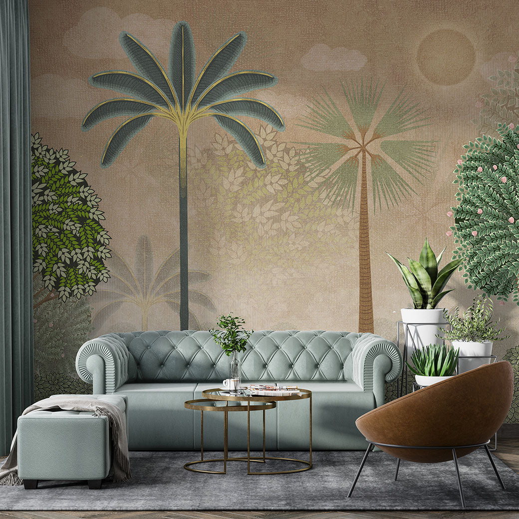 Shahi Vriksha Vatika Indian Pichwai Wall Mural