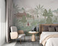Bedroom - Shant Sarovar – Vintage Indian Lake Wall Mural Wallpaper, Custom Size