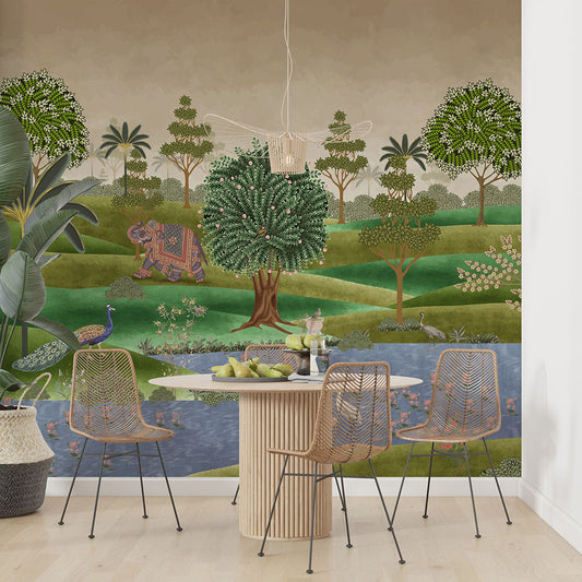 Shahi Hariyali classic Indian Nature Wall Mural Wallpaper