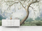 White floral tree and cranes wallpaper - view 3