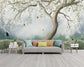 White floral tree and cranes wallpaper - view 4