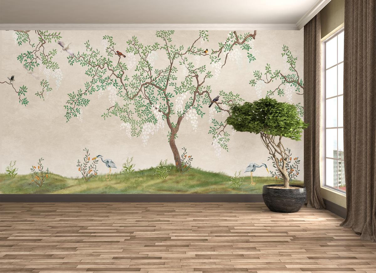 Large Tree Wallpaper Murals, Large Tree Wallpaper for Walls, A Big Tree for Living Room Wall Design