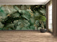 Green and gold fluid marble wallpaper - view 3
