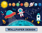 Solar system planets wallpaper for kids room - view 7
