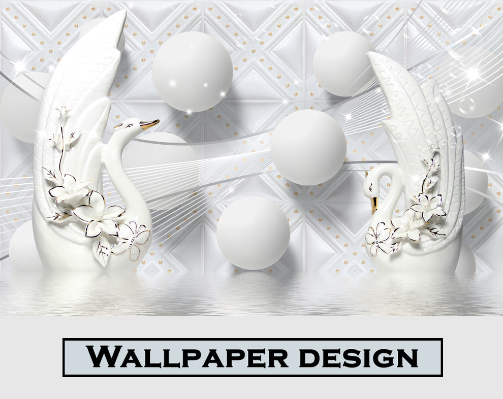 Luxury White Swan Wallpaper