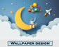 Star Space Wallpaper | Kids Room Wallpaper | Nursery Baby Wallpaper