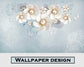 Sky blue jewelry flowers 3D wallpaper - view 5