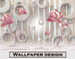 Embossed pink lotus flowers wallpaper - view 4