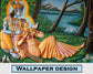 Radha Krishna Hand Draw Painting Mural Wallpaper