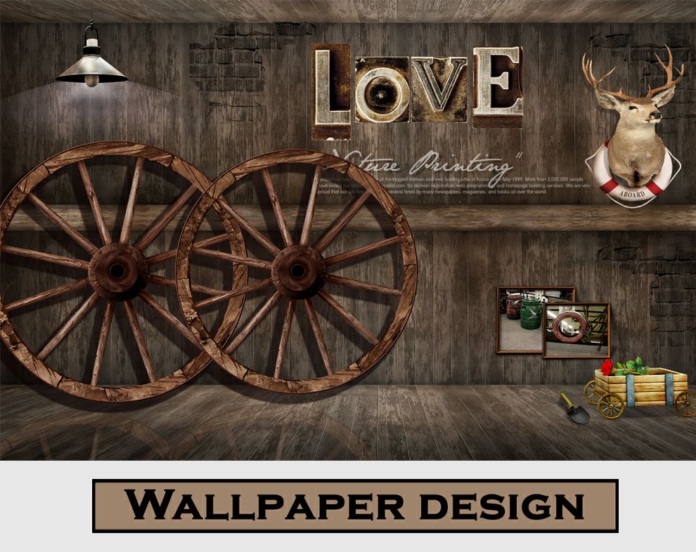 3D Wooden Wall Art, Wooden Wheels And Crafts Restaurant wallpapers