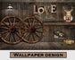 Wooden wheels and crafts restaurant wallpaper - view 6