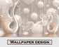 Swans purple flowers and pearls 3D wallpaper - view 5