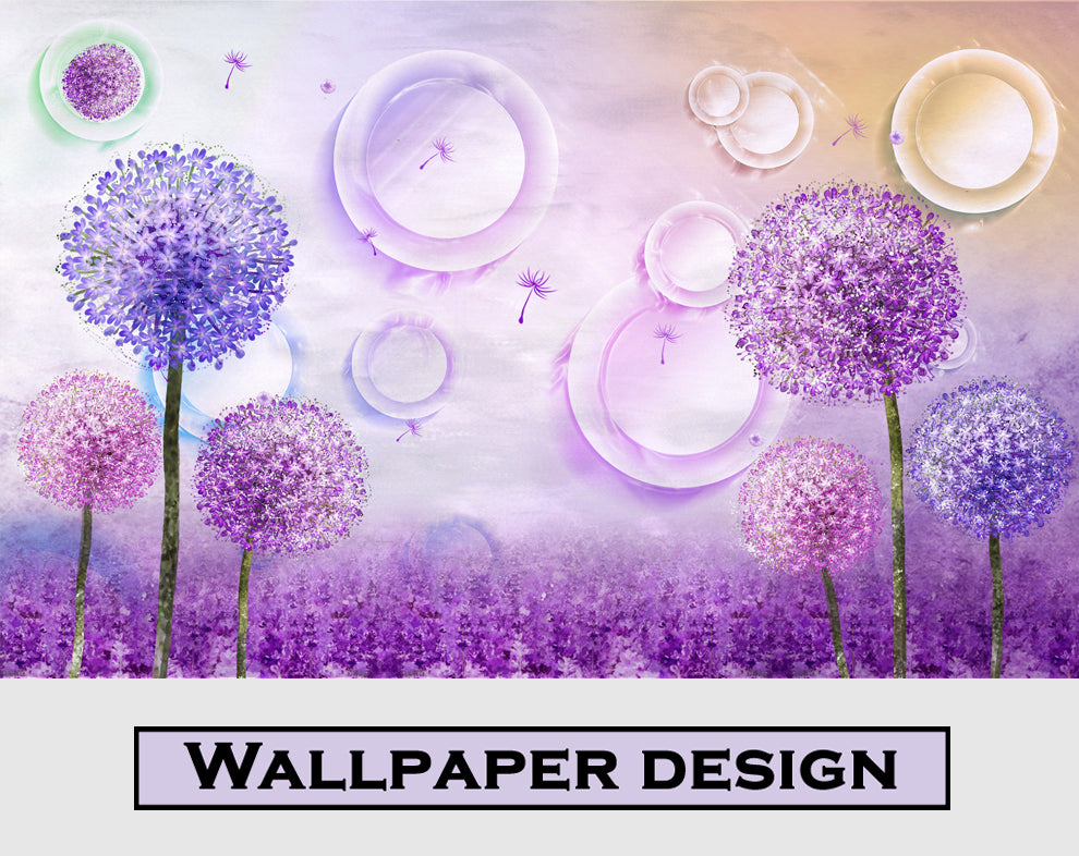 Pink Purple Dandelions Flowers Wallpaper
