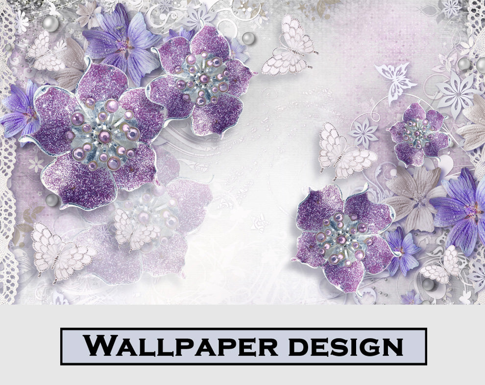 Purple Floral Diamond Wallpaper
