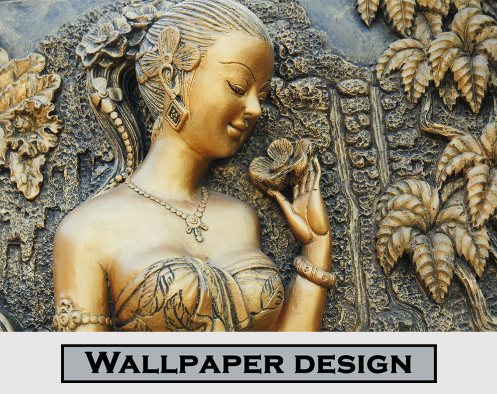 Pretty Women Sculpture 3D Wall Mural Wallpaper