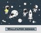 Starry sky space wallpaper for kids room - view 6