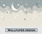Sleepy moon and stars kids wallpaper - view 6