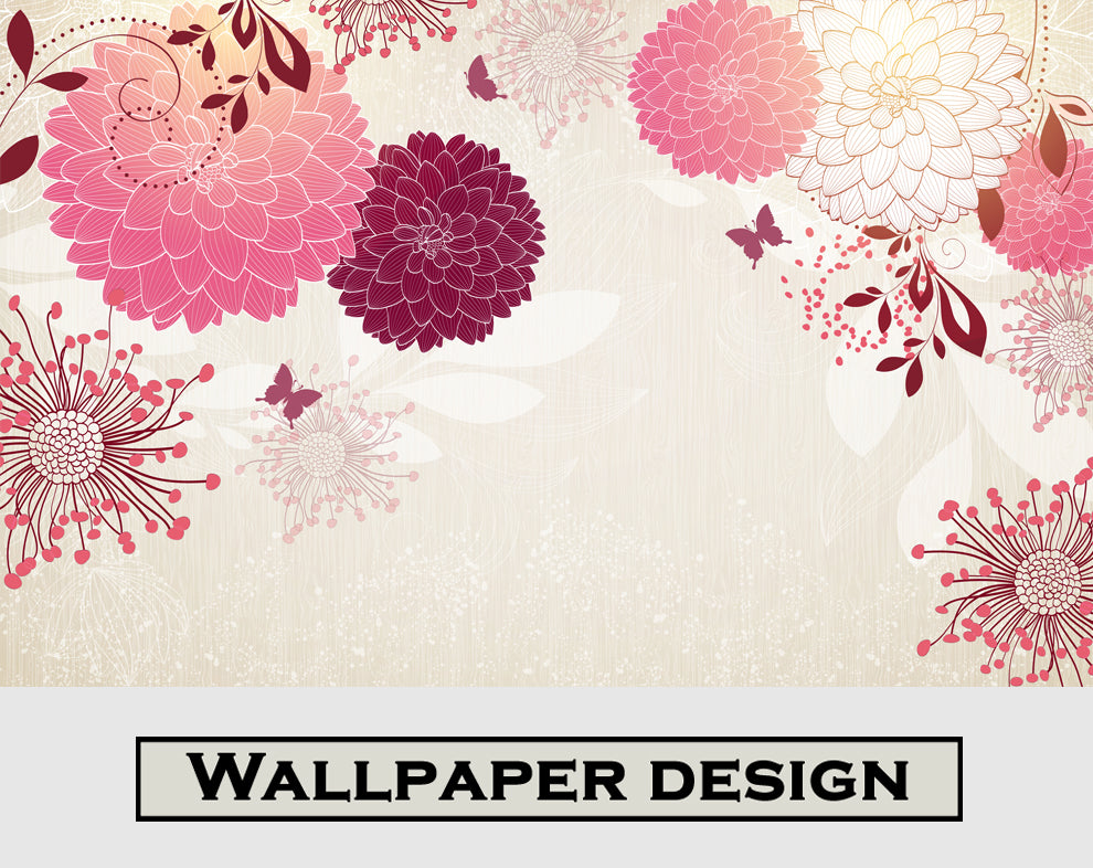 Red Flowers Decorative Wallpaper