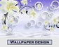 Purple wallpaper with white flowers - view 4