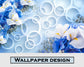 Orchids floral and circle wallpaper - view 5