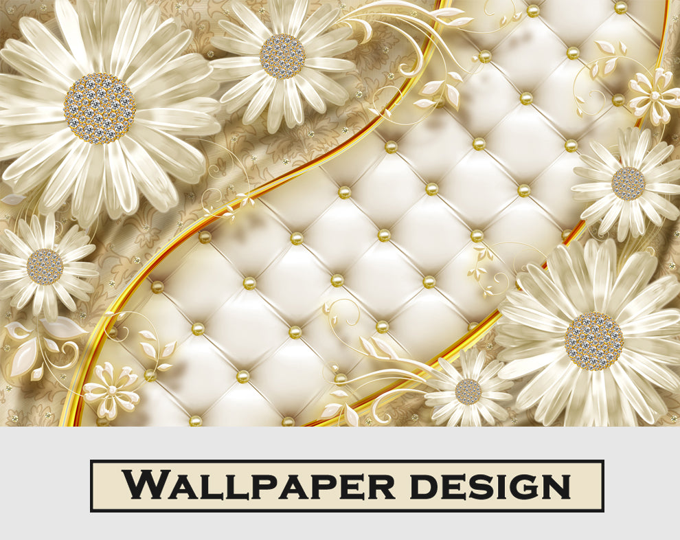 Glitter fabric European style Luxurious 3D Wallpaper