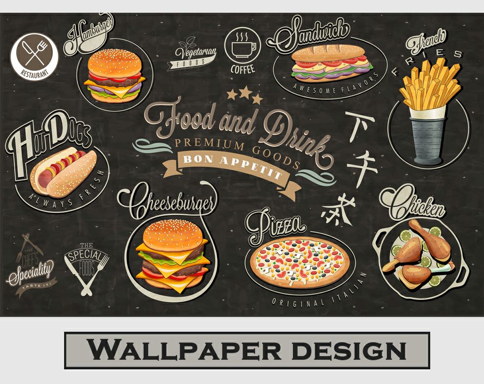 Modern Burgers And Fast Food Restaurant Wallpaper