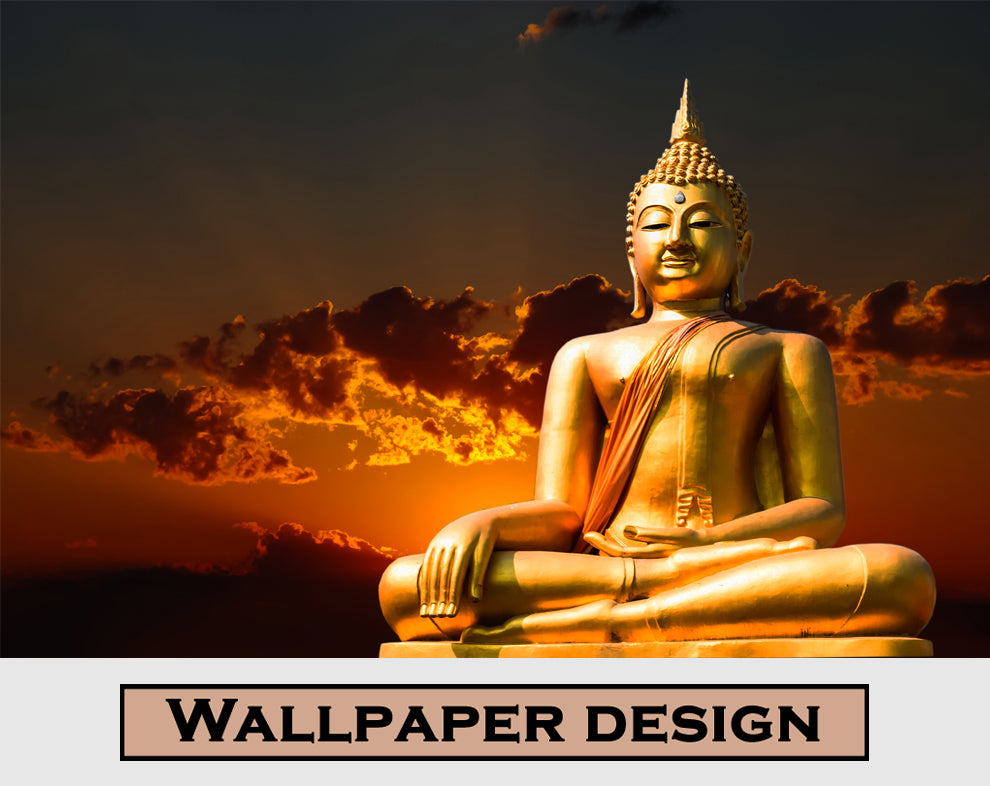 3D Golden Buddha Wallpaper Art Wallpaper â€“ Home Decoram