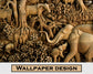 Wooden jungle animals 3D wall mural - view 5