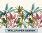 Watercolor banana leaves tropical wallpaper - view 6
