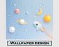 3D space theme kids wallpaper - view 12