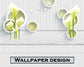 Wooden Board Flower And Circle Wallpaper