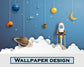 Outer space 3D wallpaper for kids room - view 12