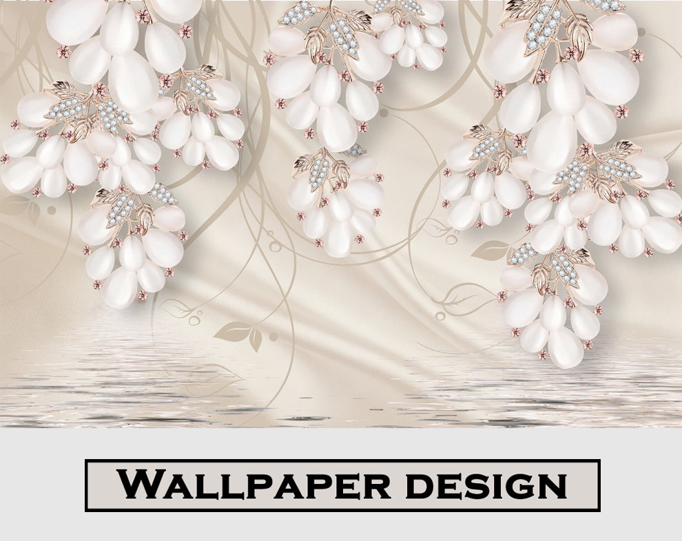 Pearl Flower Jewelry Wallpaper For Living Room