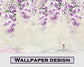 Hanging purple flowers and butterfly wallpaper - view 4