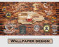 Old wood cafe wallpaper for coffee shop wall - view 6
