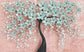 Mint Green Flowers Tree 3D Wall Mural Wallpaper