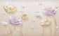 3D floral with gems wall art wallpaper - view 5